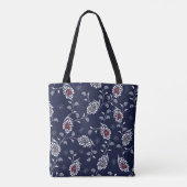 Navy Paisley: Elegantes Musterdesign. Tasche (Rückseite)