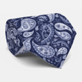 Navy Paisley Men-Krawatte Krawatte (Gerollt)