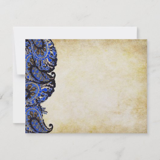 Navy Paisley Peacock Vielen Dank Karten für Ihr Fo (Rückseite)