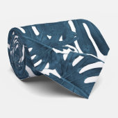 Navy-Palm-Blätter Krawatte (Gerollt)