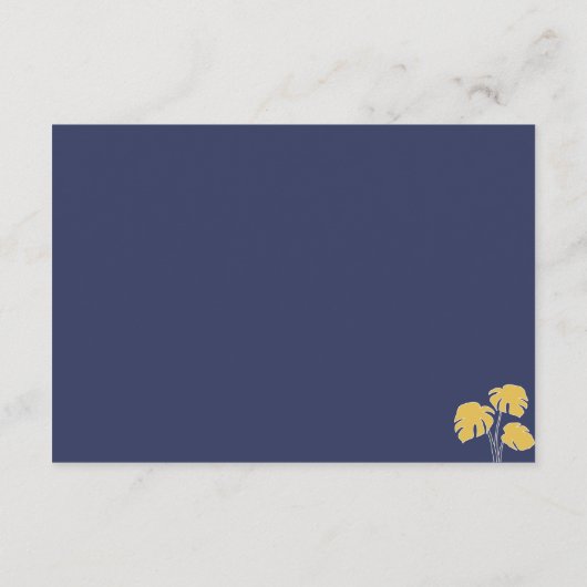 Navy Palm Tropical Boho Botanical Vielen Dank Begleitkarte (Rückseite)
