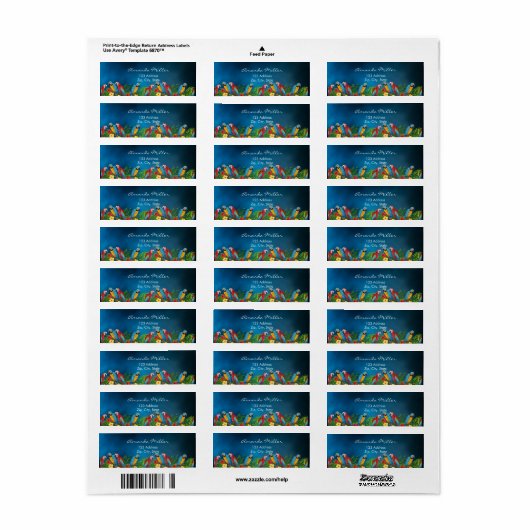 Navy Papageienpalme Blätter Rücksendeadresse (Vorne)