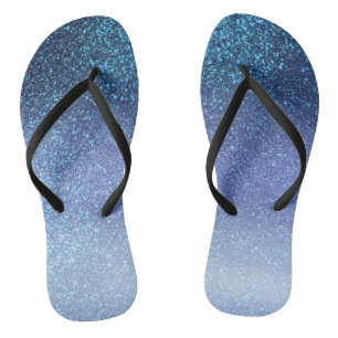 Navy Pastel Blue Triple Glitzer Ombre Gradient Badesandalen