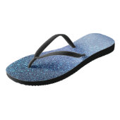 Navy Pastel Blue Triple Glitzer Ombre Gradient Badesandalen (Schrägansicht)