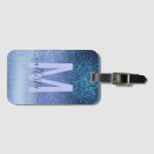 Navy Pastel Blue Triple Glitzer Ombre Gradient Gepäckanhänger (Vorderseite (Horizontal))