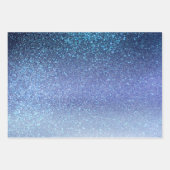 Navy Pastel Blue Triple Glitzer Ombre Gradient Geschenkpapier Set (Vorderseite 3)