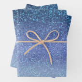 Navy Pastel Blue Triple Glitzer Ombre Gradient Geschenkpapier Set (Beispiel)