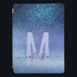 Navy Pastel Blue Triple Glitzer Ombre Gradient iPad Pro Hülle<br><div class="desc">Dieses elegante, glamouröse und schicke Print ist perfekt für das trendige und stilvolle Girly Girl. Hier finden Sie ein Imitat, das funkelnd marineblauer Glitzer in Perwinkelblau in Pastellblau und Ober-Gradienten gedruckt wird. Es ist modern, hübsch, mädchenhaft, einzigartig und cool. Einfach mit Ihrem personalisierten Monogramm und Initial anpassen. ***WICHTIGE HINWEIS FÜR...</div>