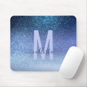 Navy Pastel Blue Triple Glitzer Ombre Gradient Mousepad (Mit Mouse)