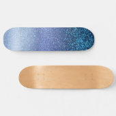 Navy Pastel Blue Triple Glitzer Ombre Gradient Skateboard (Horizontal)