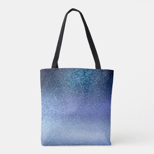 Navy Pastel Blue Triple Glitzer Ombre Gradient Tasche (Rückseite)