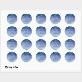 Navy Pastel Blue Triple Glitzer Ombre Vielen Dank Runder Aufkleber (Blatt)