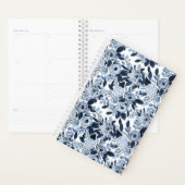 Navy Pastel Blue Watercolor Blumenmuster Planer (Anzeige)
