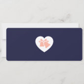 Navy & Peach Boarding Pass Wedding Einladung (Rückseite)