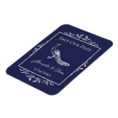 Navy Peacock Blühe das Date Magnet speichern (Linke Seite)