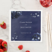 Navy Peony Assembly 8" Square Dinner Napkins Serviette (Beispiel)
