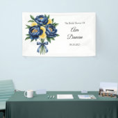 Navy Peony Citrus Floral Brautparty Banner (Messeveranstaltung)