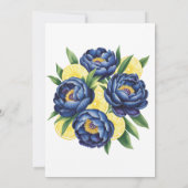 Navy Peony Citrus Paint Floral Bridesmaid Luncheon Einladung (Rückseite)