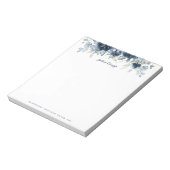 Navy Peony Dusty Blue Eucalyptus Notizblock (Rotiert)