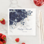 Navy Peony Eucalyptus Gold Spritzer Floral Shadow Serviette (Beispiel)