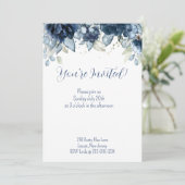 Navy Peony Eukalyptus Greenery Ankündigung (Stehend Vorderseite)