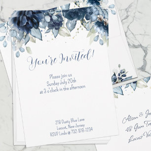 Navy Peony Eukalyptus Greenery Ankündigung