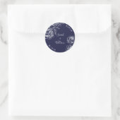 Navy Peony Simple Wedding Sticker (Tasche)