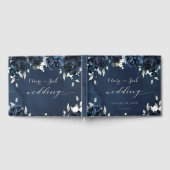 Navy Peony Wedding Gästebuch (Voll)
