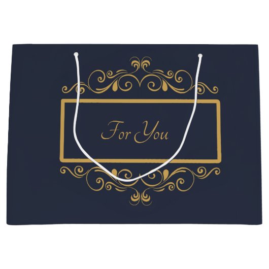 Navy Personalisiert Large Gift Bag Große Geschenktüte (Vorderseite)