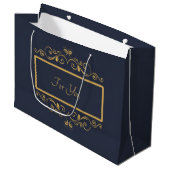 Navy Personalisiert Large Gift Bag Große Geschenktüte (Vorderseite Schrägansicht)