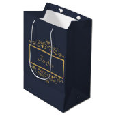 Navy Personalisiert Medium Gift Bag Mittlere Geschenktüte (Vorderseite Schrägansicht)