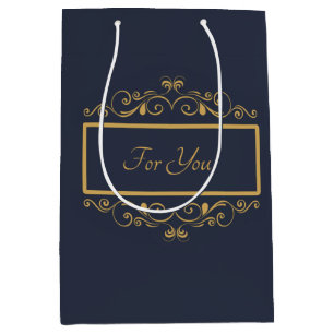 Navy Personalisiert Medium Gift Bag Mittlere Geschenktüte