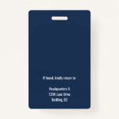 Navy Personalized Employee Company ID Badge Ausweis (Rückseite)