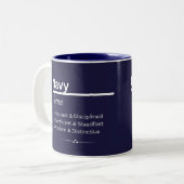 Navy Personalized Name Coffee Mug Zweifarbige Tasse (Vorderseite Links)