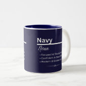 Navy Personalized Name Coffee Mug Zweifarbige Tasse (VorderseiteRechts)