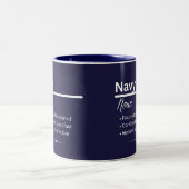 Navy Personalized Name Coffee Mug Zweifarbige Tasse (Mittel)