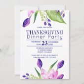 Navy Pflaume elegantes Erntedank Party Einladung (Vorderseite)