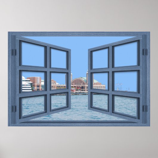Navy Pier 6 Pane Open Window Poster (Vorne)