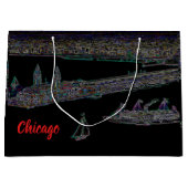 Navy Pier Chicago 1920er Jahre NEON Art Windy City Große Geschenktüte (Vorderseite)