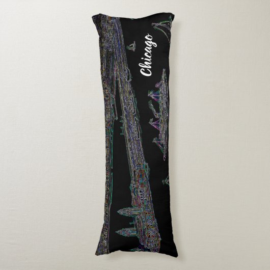 Navy Pier Chicago 1920er Jahre NEON Art Windy City Seitenschläferkissen (Vorderseite Vertikal)