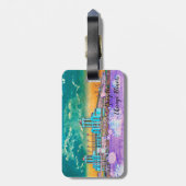 Navy Pier Chicago 1920's Watercolor Art Windy City Gepäckanhänger (Rückseite vertikal)