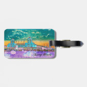 Navy Pier Chicago 1920's Watercolor Art Windy City Gepäckanhänger (Rückseite horizontal)