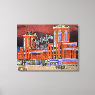 Navy Pier Chicago 1920's Watercolor Art Windy City Leinwanddruck