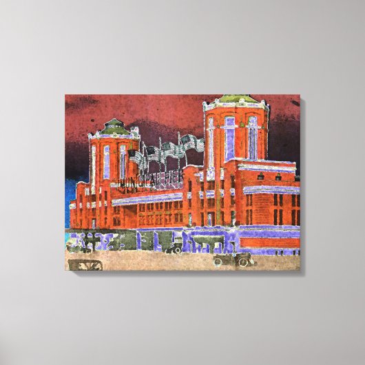 Navy Pier Chicago 1920's Watercolor Art Windy City Leinwanddruck (Vorderseite)