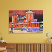 Navy Pier Chicago 1920's Watercolor Art Windy City Leinwanddruck (Insitu (Wohnzimmer))