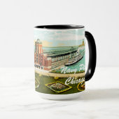 Navy Pier Chicago 1920's Watercolor Art Windy City Tasse (VorderseiteRechts)