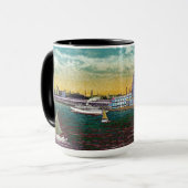 Navy Pier Chicago 1920's Watercolor Art Windy City Tasse (Vorderseite Links)