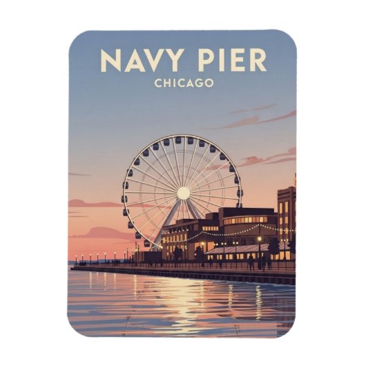 Navy Pier Chicago Illinois Reise Magnet (Vertikal)