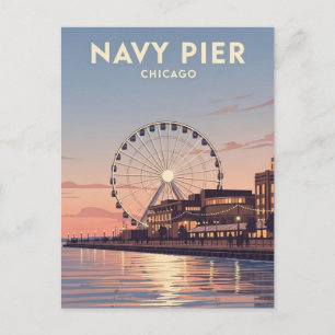 Navy Pier Chicago Illinois Reise Postkarte