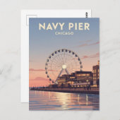 Navy Pier Chicago Illinois Travel Postkarte (Vorne/Hinten)